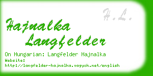 hajnalka langfelder business card
